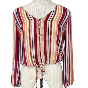Jack by BB Dakota stripe cinch waist blouse